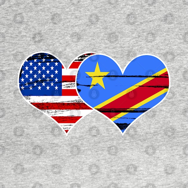 Democratic Republic of the Congo DRC USA Twin Flag by Tokyo